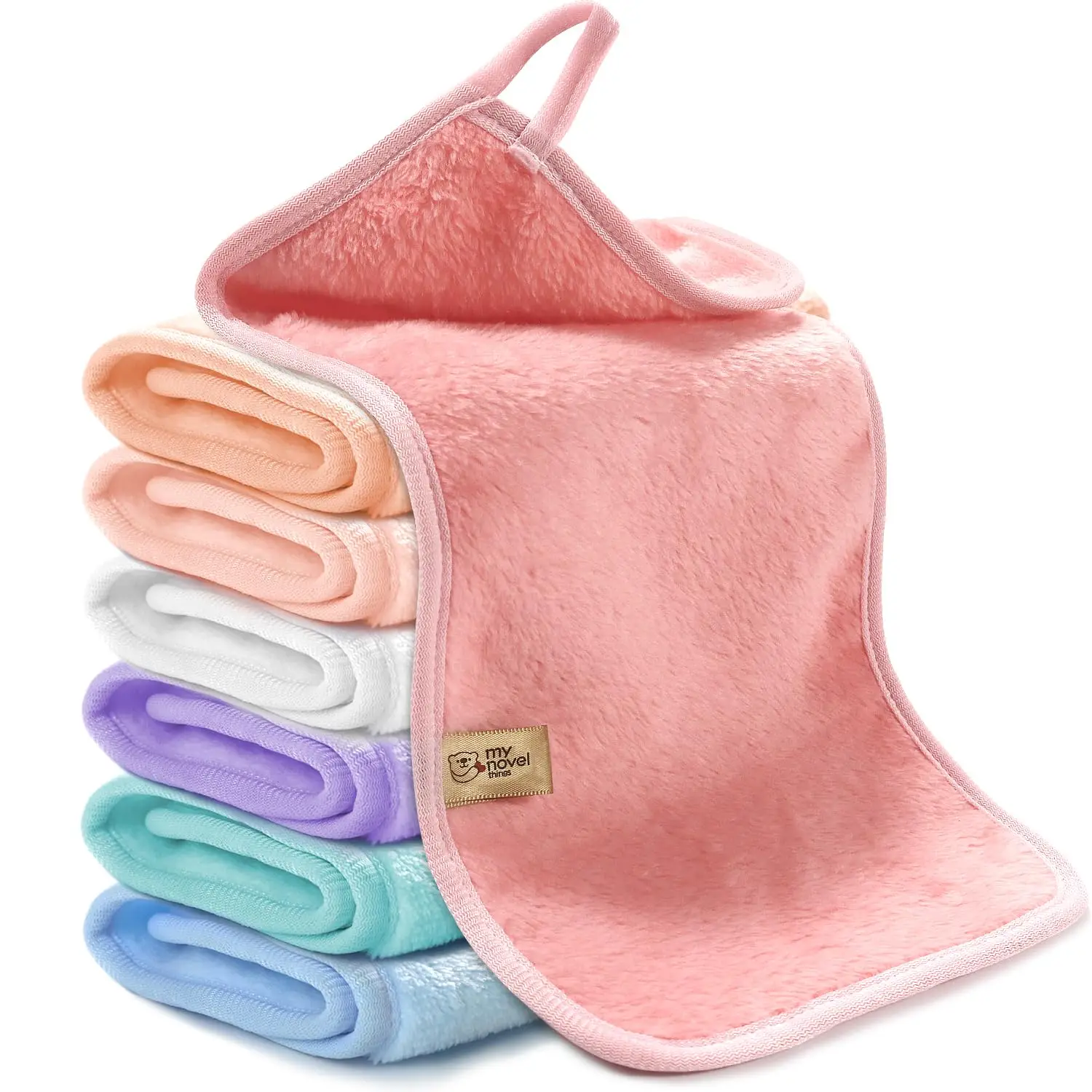 

7-Day Reusable Makeup Remover Towels, Soft Coral Fleece Microfiber Cloth for Face and Eyes