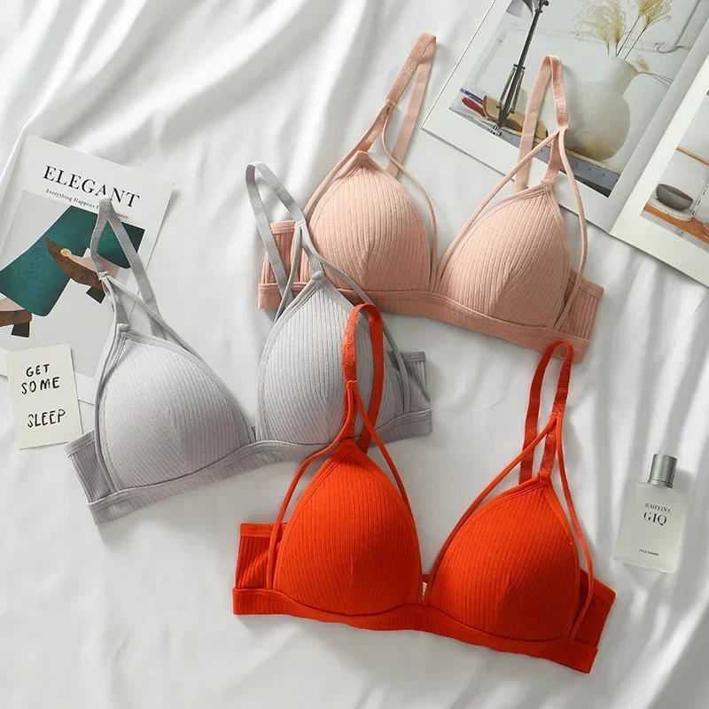 Sexy damesbeha Draadvrije beha Push-up lingerie Franse driehoekige cup beha Ondergoed Draadtop Vrouwelijke intimi Bralette