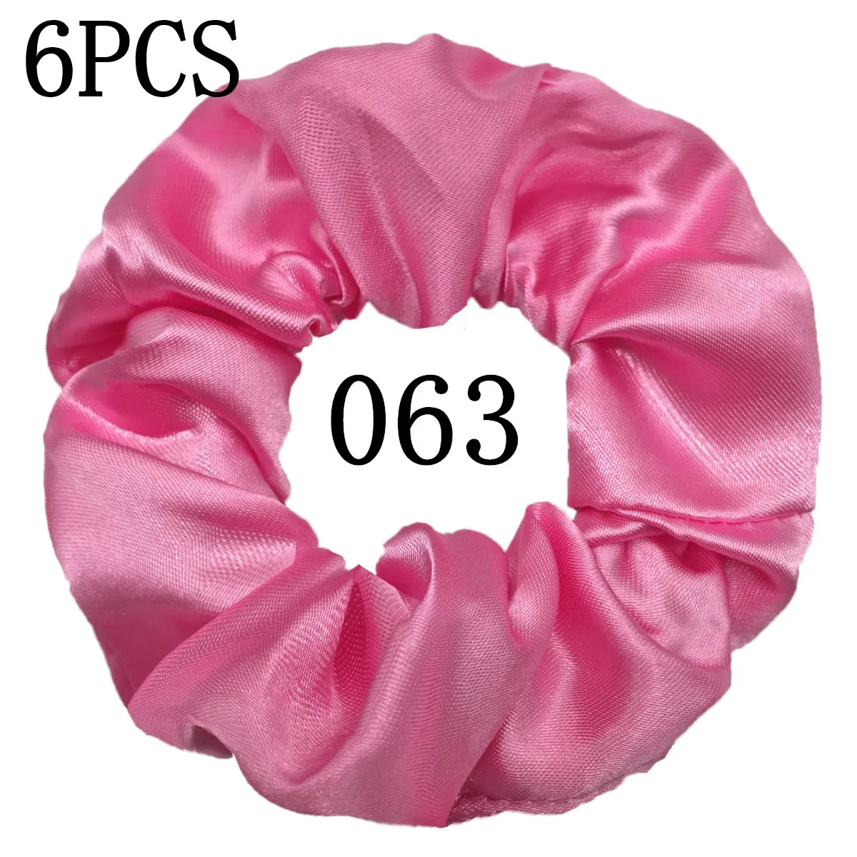 6 stks/partij Haar Scrunchies Bands Scrunchy Ties Touwen Paardenstaart Houder voor Vrouwen of Meisjes Accessoires Satijnen Hoofddeksels Effen 100 Kleur