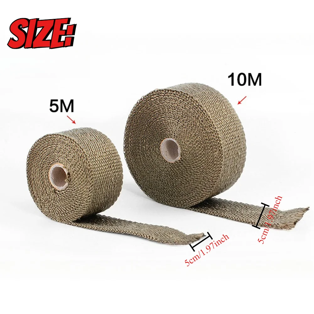 Motorcycle modified fireproof insulation cloth exhaust pipe 5cm*5m insulation roll insulation banana cloth motorcycle fiberglass