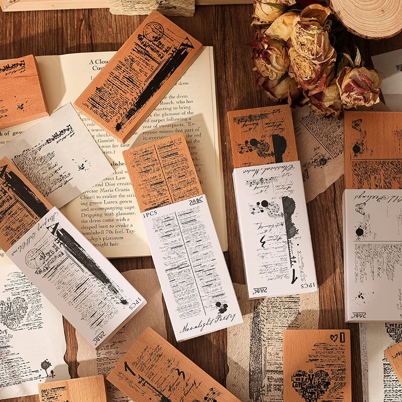 Vintage Sentence Article Stamps for Scrapbooking Sentiment Junk Journaling - Background Decorative Stamping Supplies Accessories