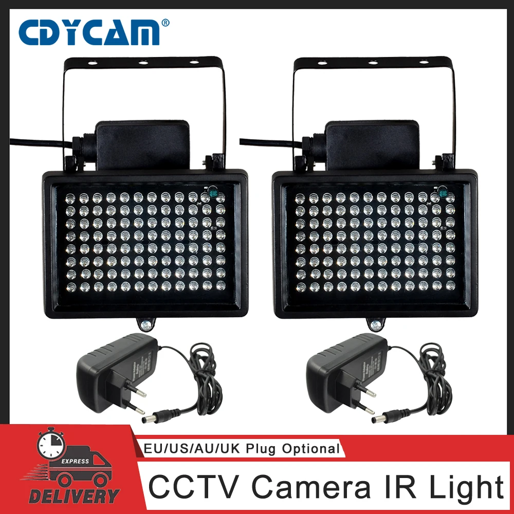 96 LED Illuminator Light 60m IR Infrared Night Vision Auxiliary Lighting Outdoor Waterproof For CCTV Surveillance Camera 12V2A