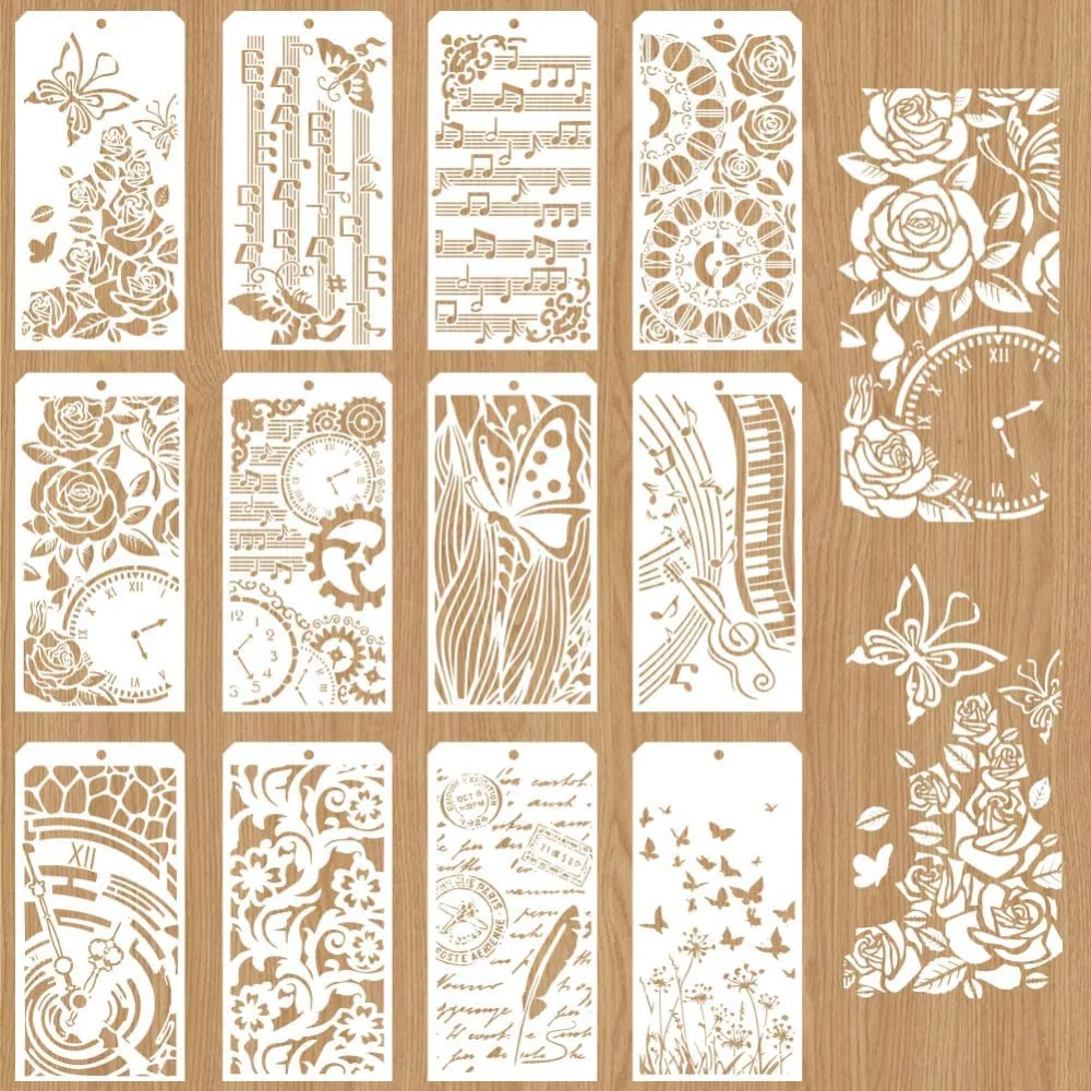 Blank Sheet Music Notebook - 12 Pcs Decorative Painting Templates 12