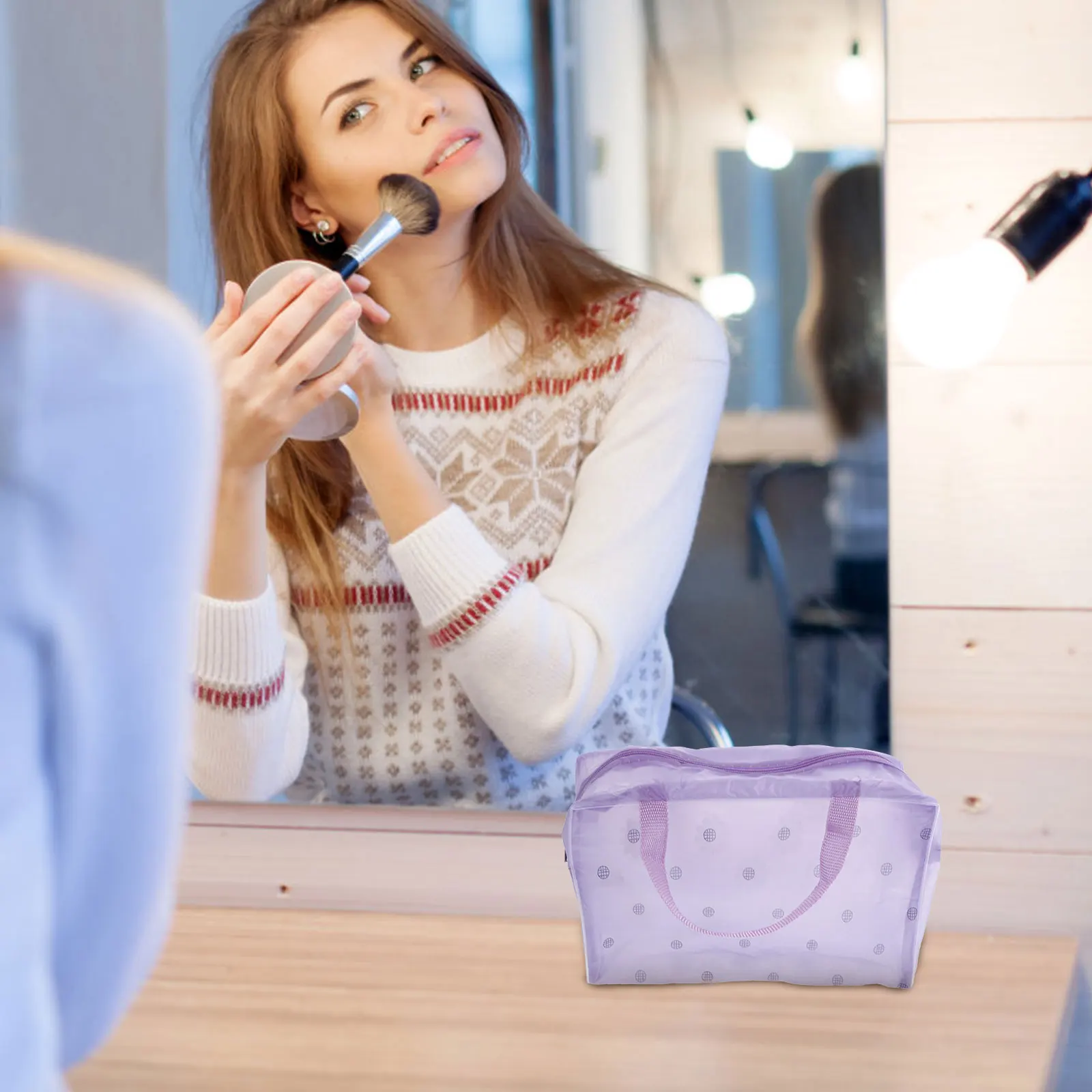 5 stuks bloemmotief tas waterdichte make-up tas voor reizen toilettas opbergtas gym douche buitenactiviteiten