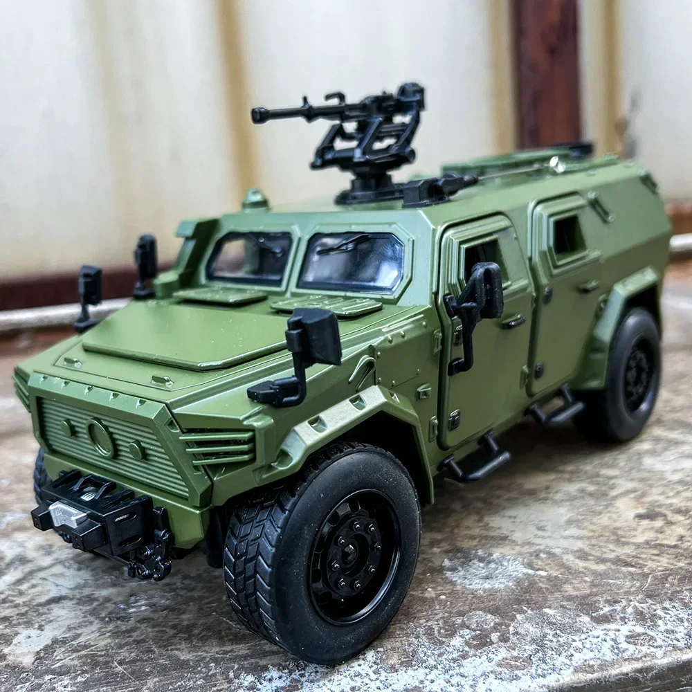 1:18 DongFeng Mengshi Military Armored Vehicle Alloy Diecast Model Car Sound & Light Collection Hobby Birthday Christmas Gifts