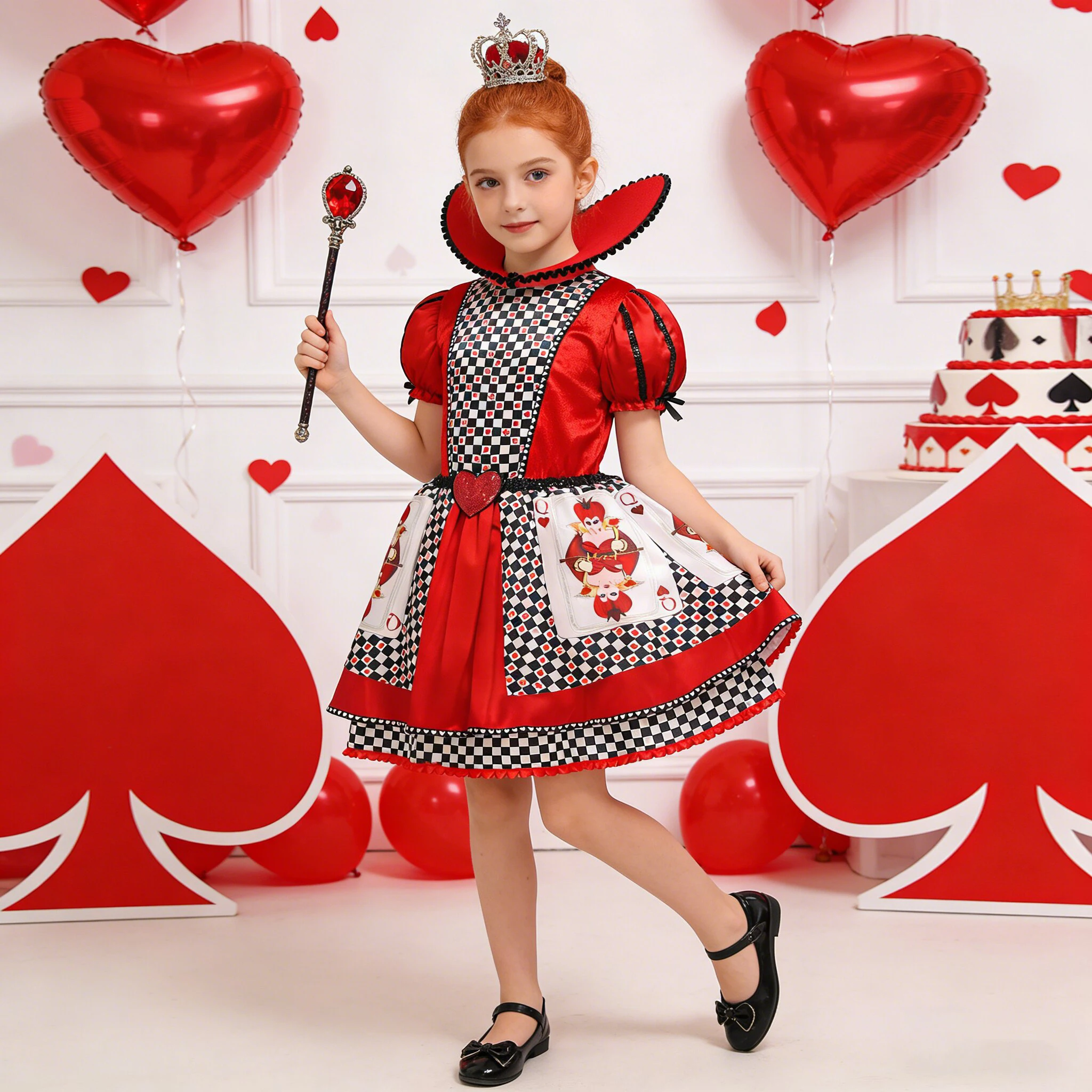 halloween-alice-in-wonderland-red-queen-of-hearts-cosplay-costume-poker-print-birthday-party-dress-kids-stage-drama-show-clothes