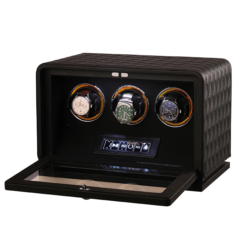 

2024 Wholesale Luxury Black Automatic Luxury Watch Winder Box Case Watch Holder Watch Organizer for Men