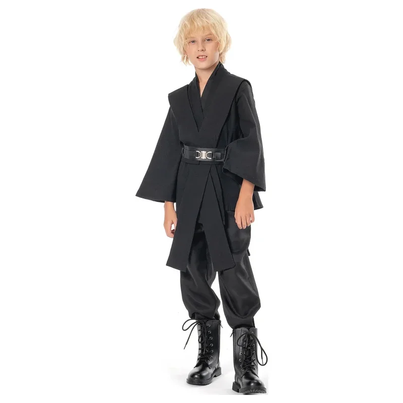 Disfraz de Anakin Skywalker para niños y niñas, traje de Cosplay con capa y pantalones superiores, ropa de fantasía para Halloween y Carnaval