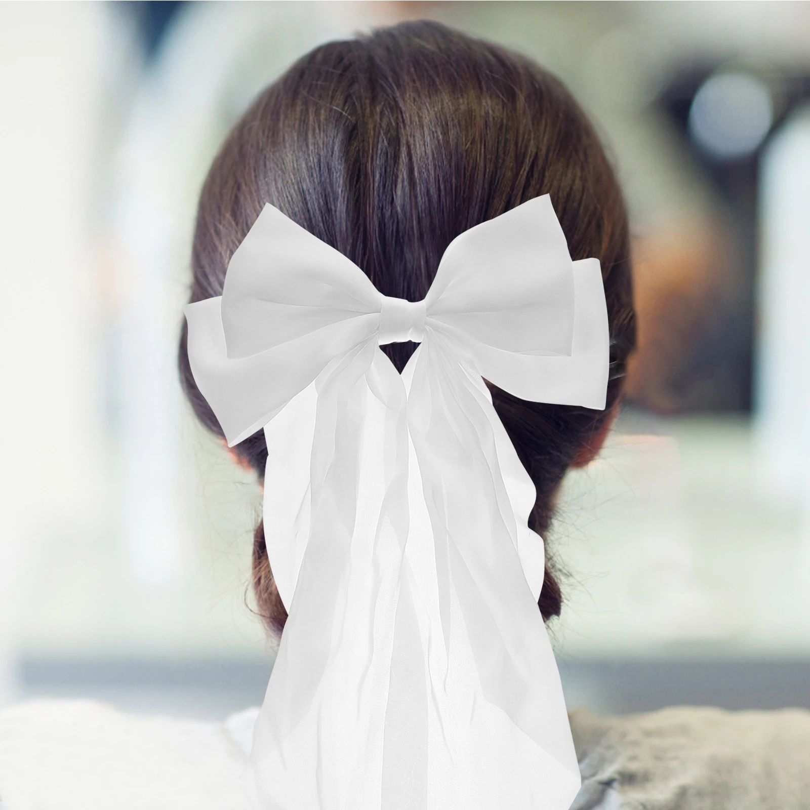 

Large Bow Hair Clip for Women Girls Premium Fabric Spring Clip Long Style Not Easy to Fade Deform Break Wedding Birthday Party
