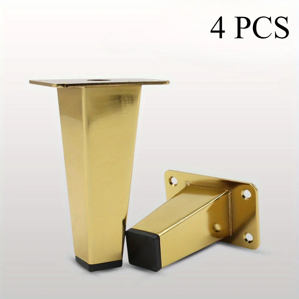

4pcs Light Luxury Thickened Furniture Square Legs Metal Sofa Table Legs TV Cabinet Support Feet Coffee Table Bedside Table Legs