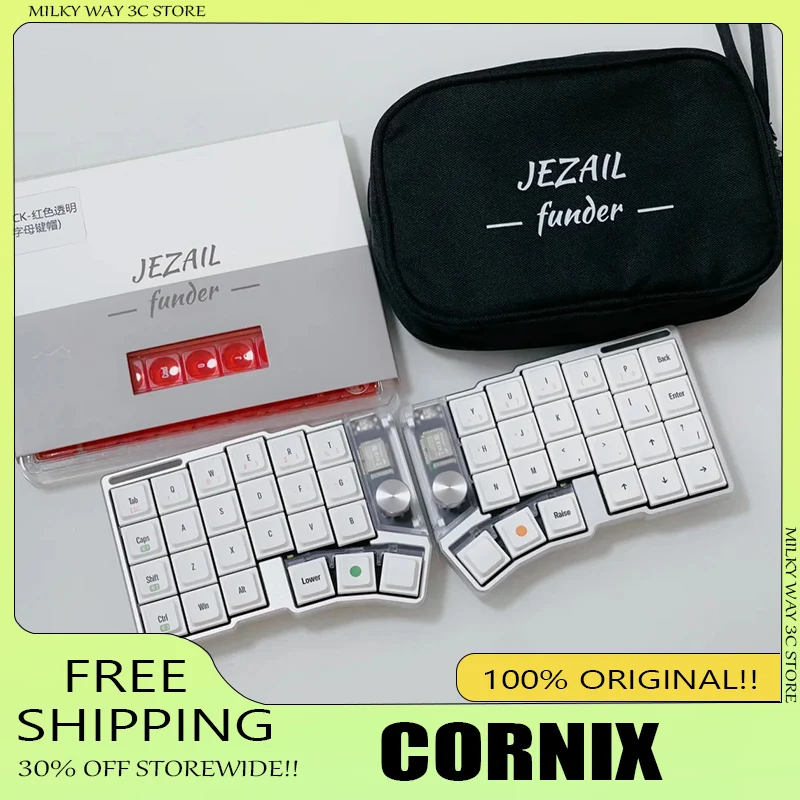 Cornix Split Mechanical Keyboard, Wired & Bluetooth Dual Mode, CNC Metal Case, 48 Keys, VIA/VIAL Programmable Custom PC Keyboard