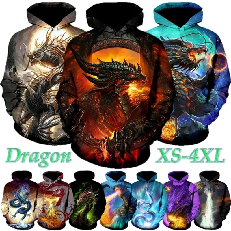 

Fashion Unisex 3D Printed Dragon Hoodie Casual Streetwear Hoodies Men Women Chilren Clothes Outdoor Sportwear Essentials Hoodies