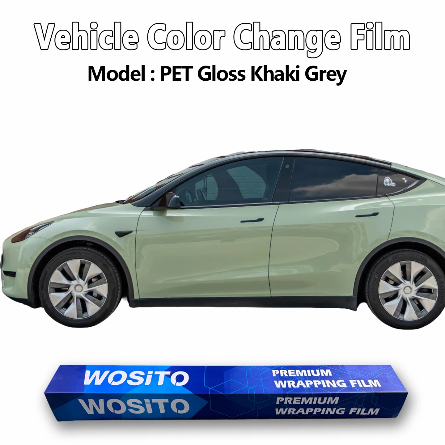 PET car vinyl film PET khaki gray color changing bubble release self-adhesive car body paper waterproof car film car sticker