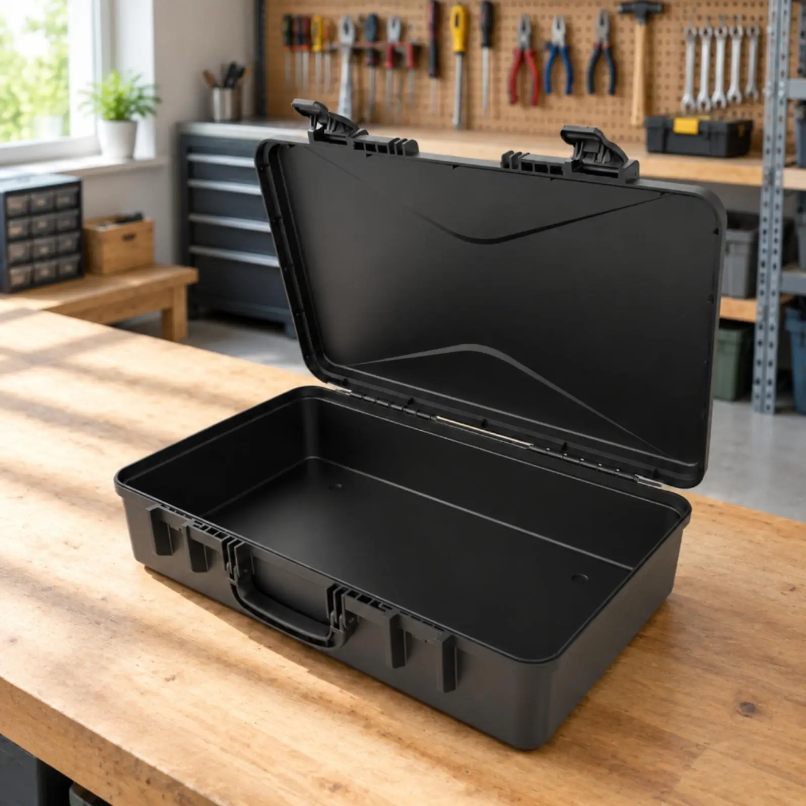 Rigid-Shell Equipment Protection Case Water-Resistant PP Hard Case Dustproof for Precision Instrument Storage, Photography,