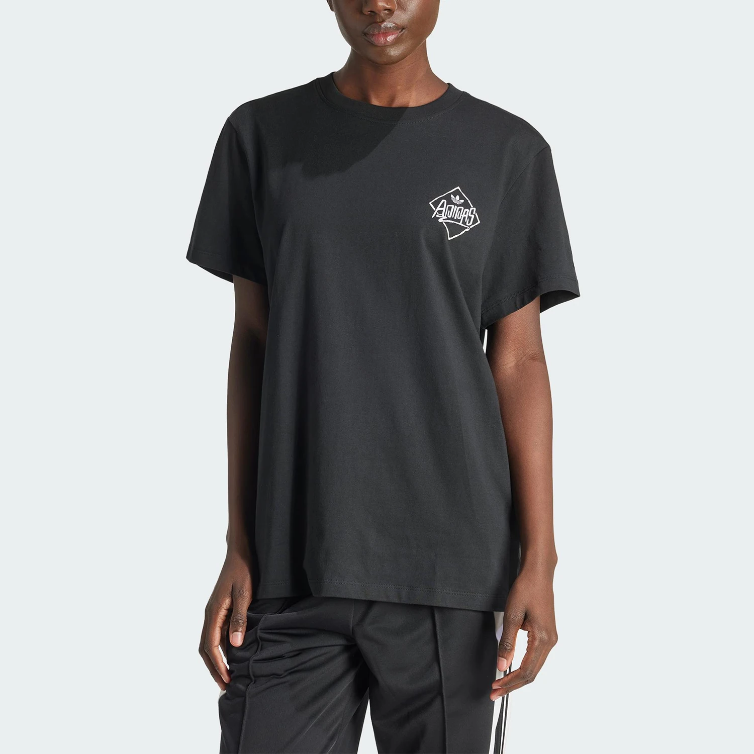 Adidas genuine clover WatermarkGraphic women's short sleeved T-shirt IU2487