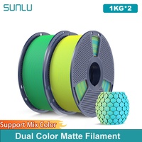 SUNLU 2KG Dual Color Matte 3D Printer Filament 1.75mm 1kg +/- 0.02mm PLA Matte Filament Fit Most FDM 3D Printer & 3D Pen