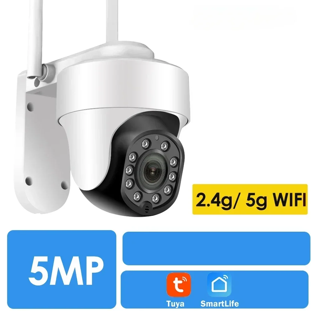 Kamera IP 5MP, kamera Mini rumah pintar pengawasan Video keamanan pelacakan Ai 2.4G/5G WiFi