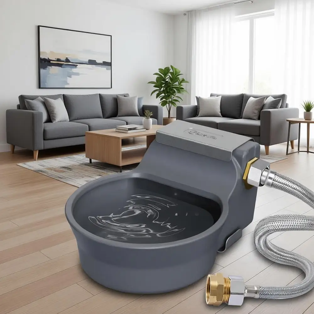 

Automatic Water Dispenser for Dogs and Cats, Wall-Mount, Space-Saving Outdoor Dog Waterer with Mixed Part Copper Control and 3/4