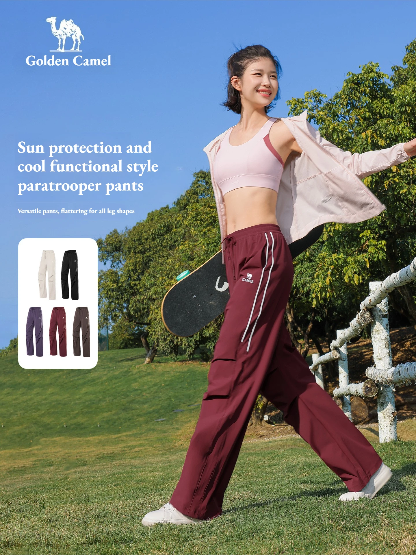 

Golden Camel Women's Hiking Pant 2026 Summer Outdoor Sunscreen Ventilate Waterproof Paratrooper Pants Mountaineering Long Pants