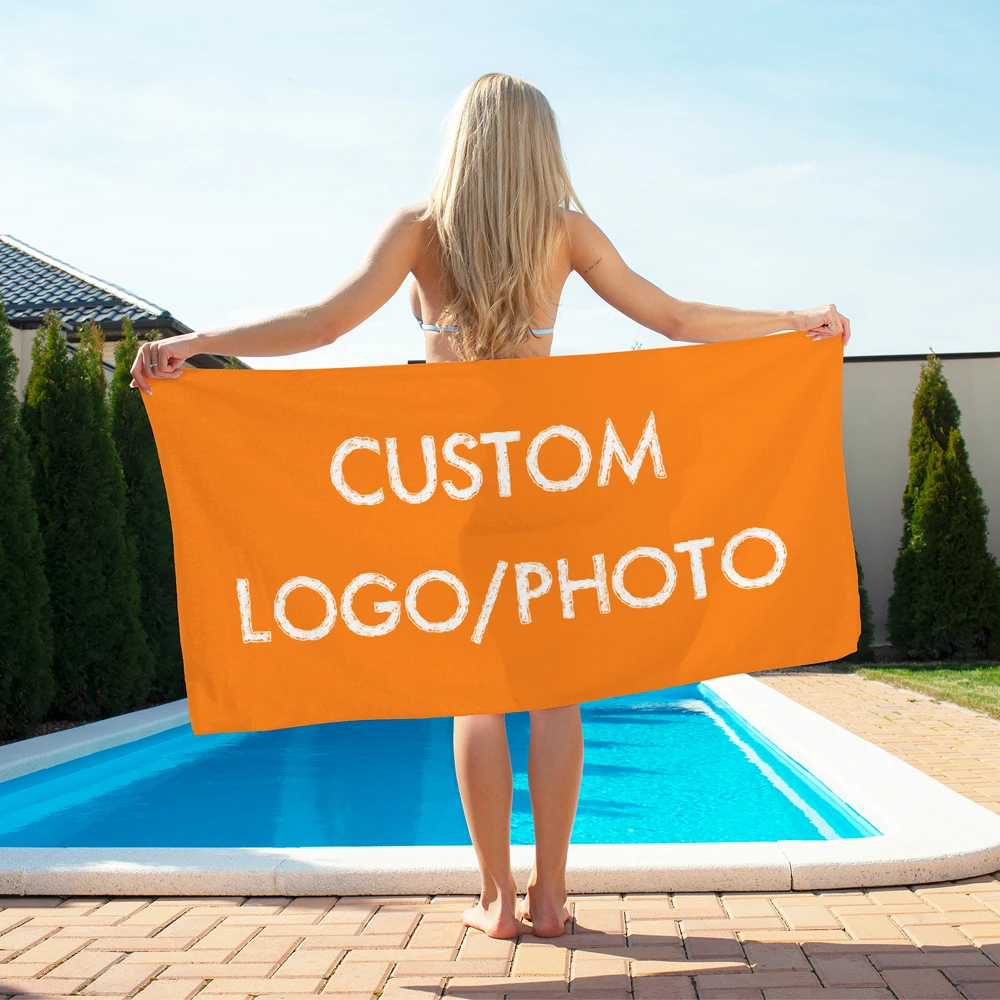 Telo mare con foto con logo personalizzato Asciugamani estivi Asciugamano da bagno Nuoto Regalo di Natale Asciugamano da viaggio per famiglia Asciugatura rapida sotto i 10 anni