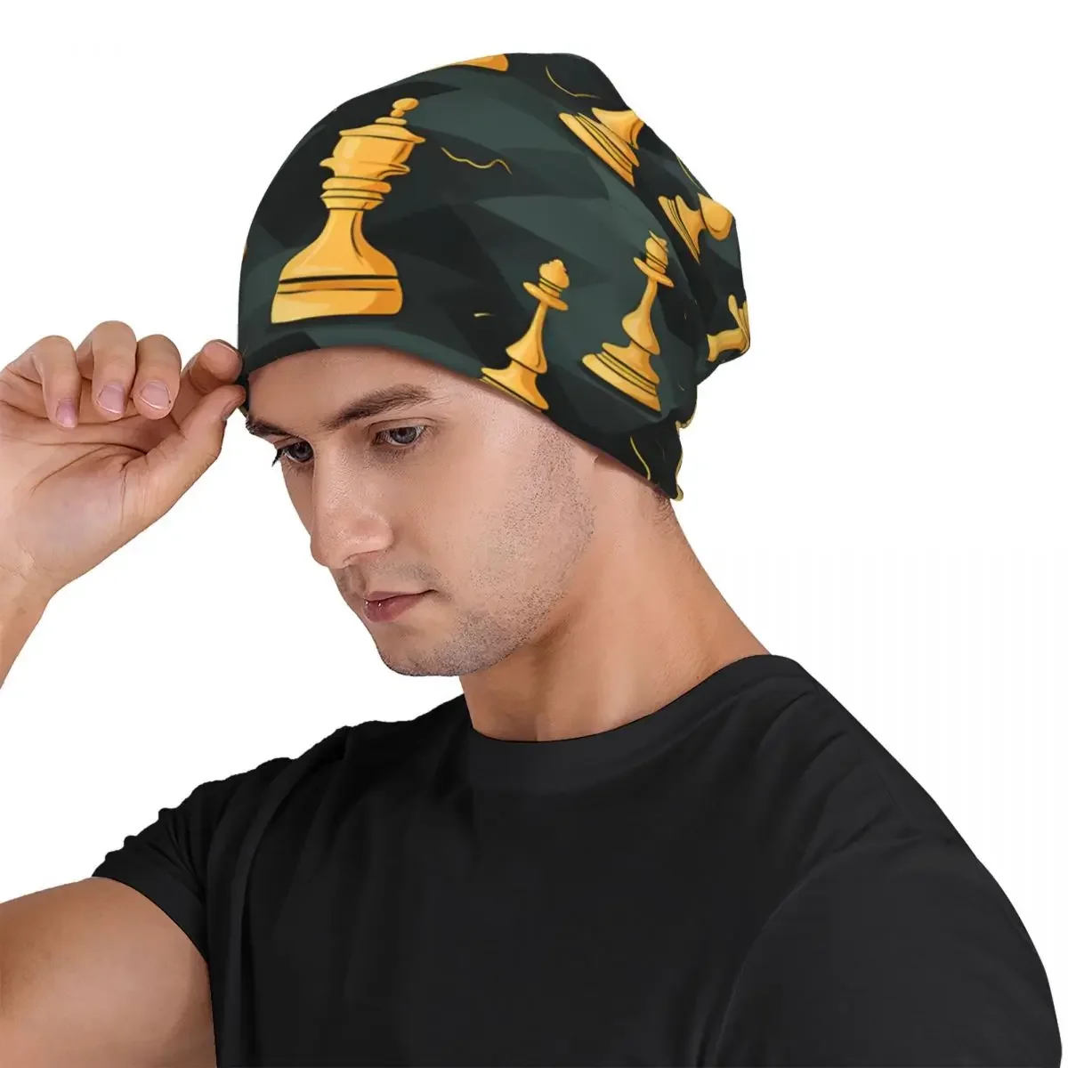 Chess Pieces International Chess Beanies Caps Hat Fashion Bonnet Hats Men image 6