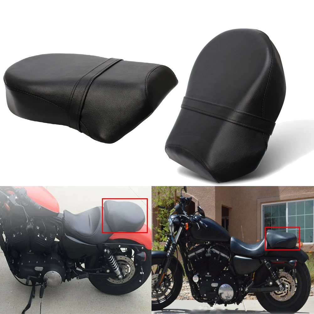 Schwarzes hinteres Soziussitzpolster, Motorradkissen, Soziussitz passend für Harley Sportster XL 883 1200 883XL XL1200 2007-2015