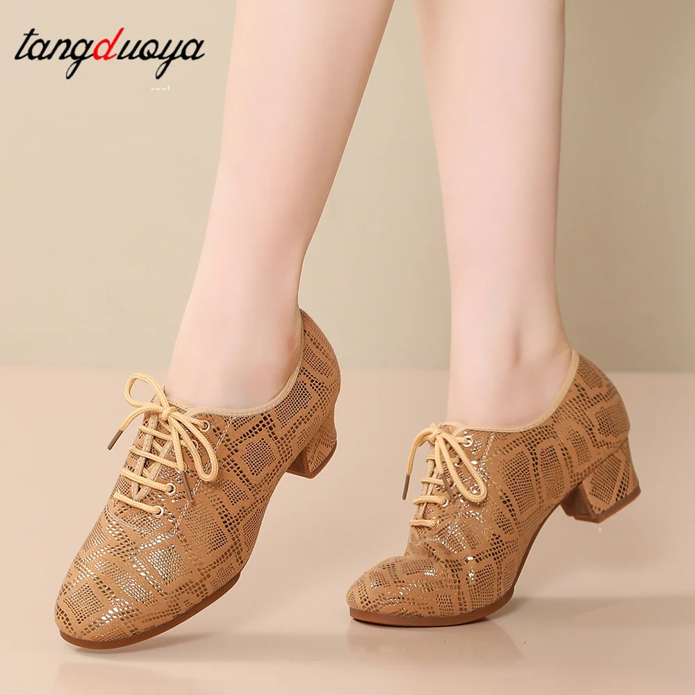 

Professional Latin Dance Shoes Adult Women Teacher Shoes Woman Dance Shoes Sport Training Leather Dance Shoes Sneakers Shiny