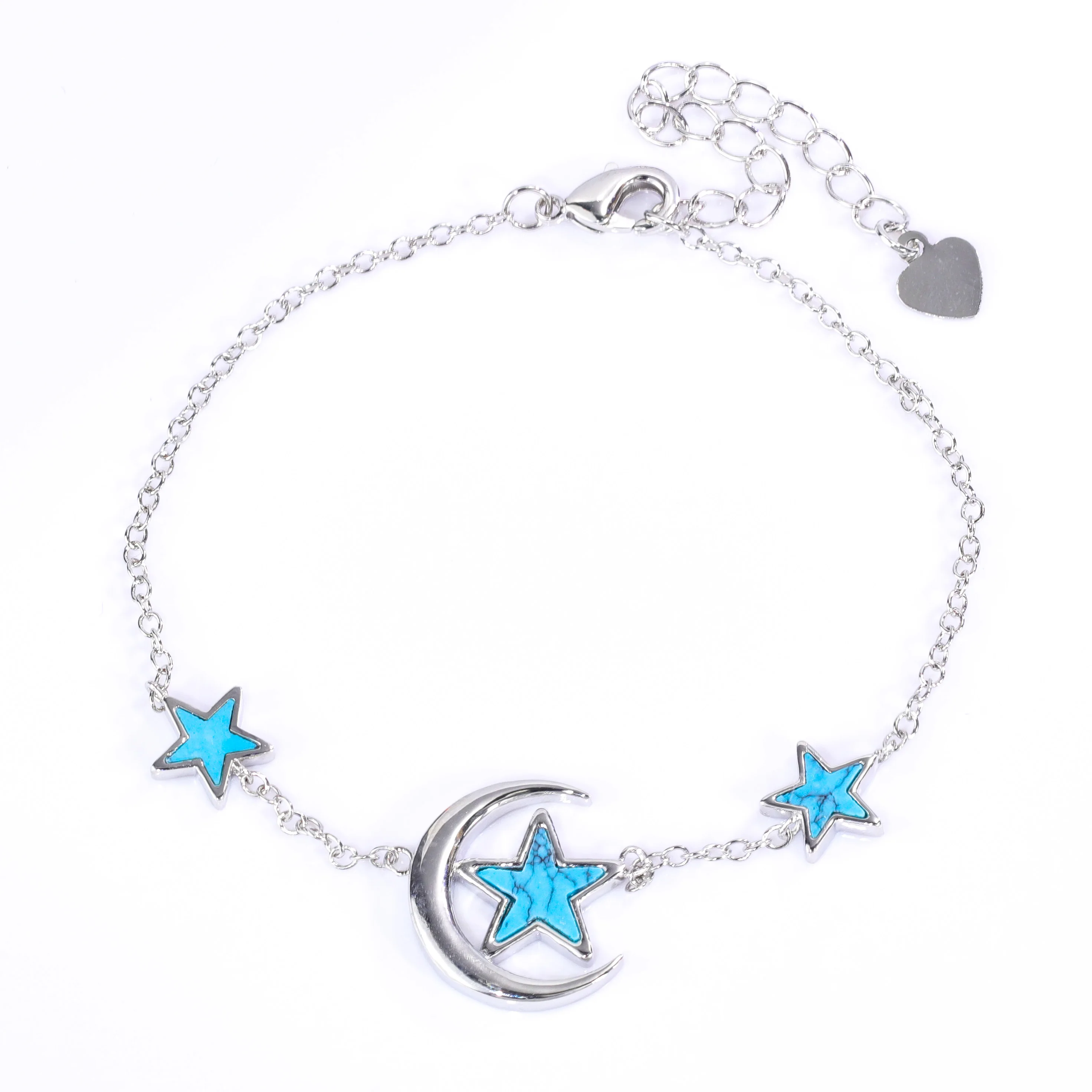 JieLin Bijoux Tendance 2025, браслет с подвеской в виде бирюзовой звезды и луны для женщин, регулируемый браслет в богемном стиле, пляжный небесный ювелирный подарок