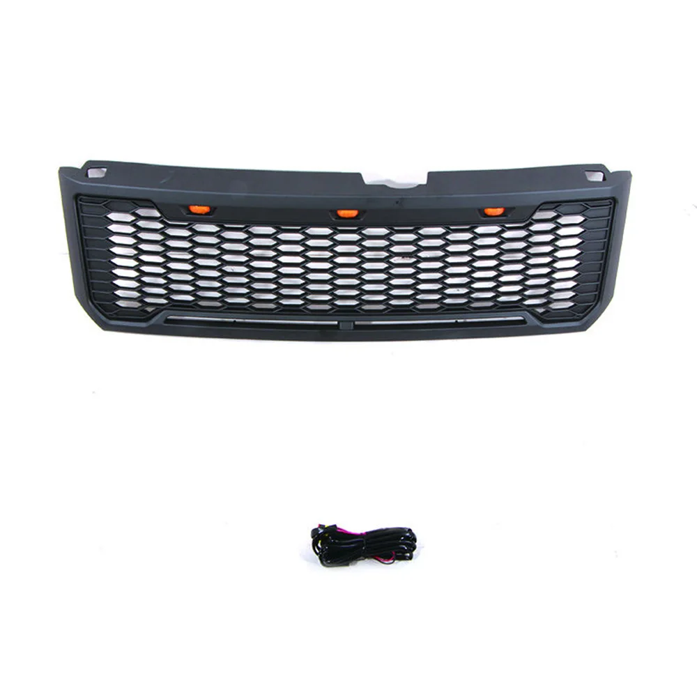 Raptor Style Matte Black Or Grey Modified Front Grille Hood Fit For Ford kuga Escape 2008-2012 With LED Light Upper Mesh Grill