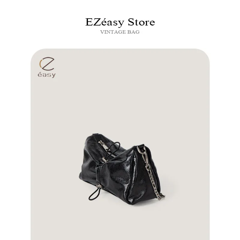 Ezeasy leichte Luxus Nische Designer Taschen für Frauen glänzende weiche Leder Damen Tasche plissierte Wolken tasche Umhängetasche Umhängetasche