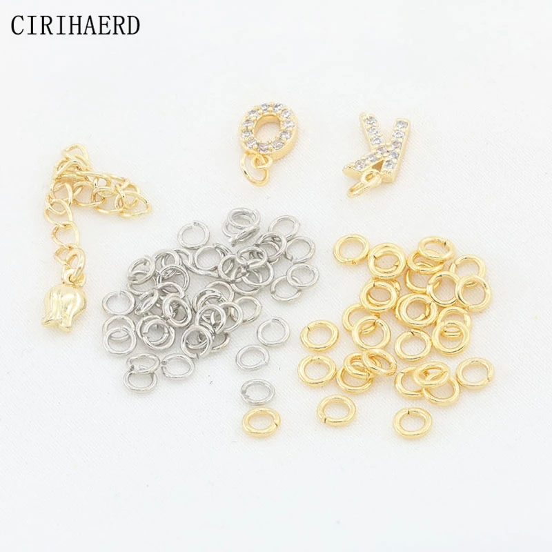

Wholesale Split Rings 14K Gold/Rhodium Plated Brass Metal Open Jump Ring For Jewelry Making Supplies DIY Accessories Connectors