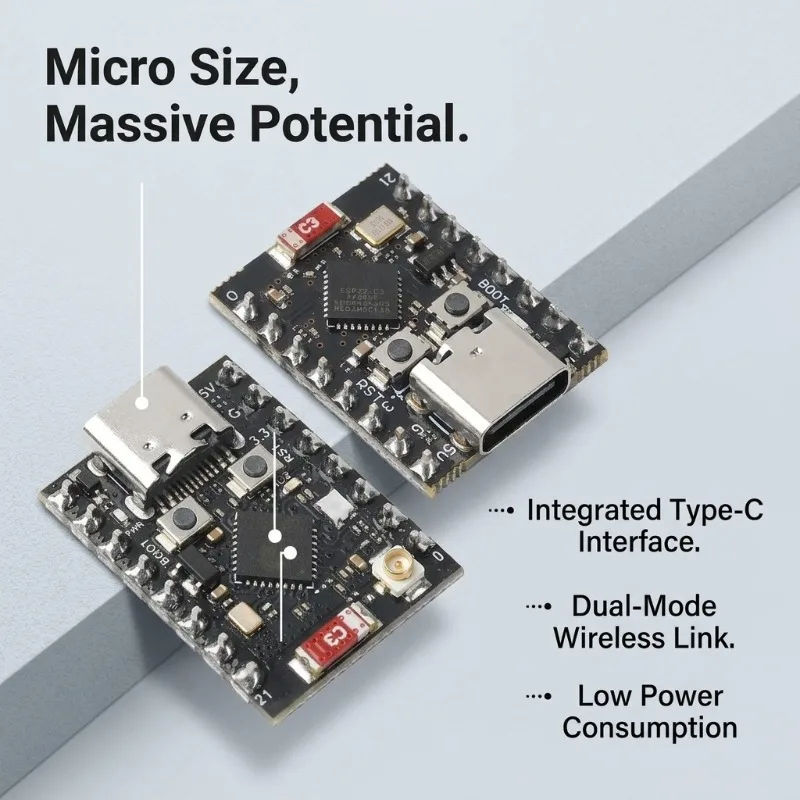 ESP32-C3 Supermini Development Board 4MB Flash Core Board Type-C Interface IoT Wireless MCU Module for Arduino Programming