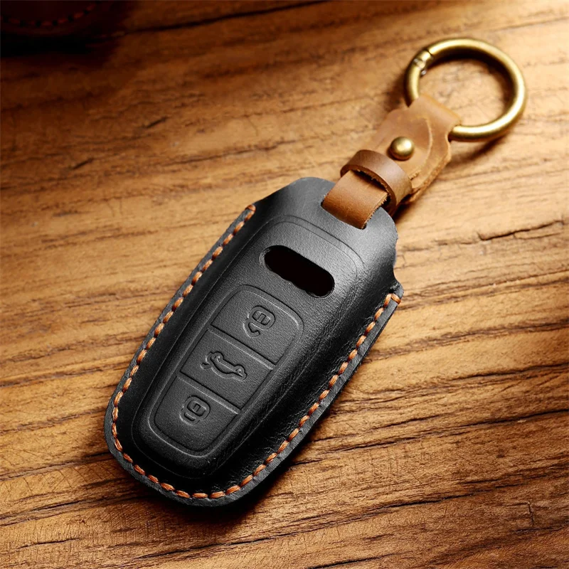 Car Key Case Cover Key Bag For Audi a1 a3 8v a4 b9 a5 a6 c8 q3 q5 q7 tt Keychain Accessories Car-Styling Auto Holder Shell