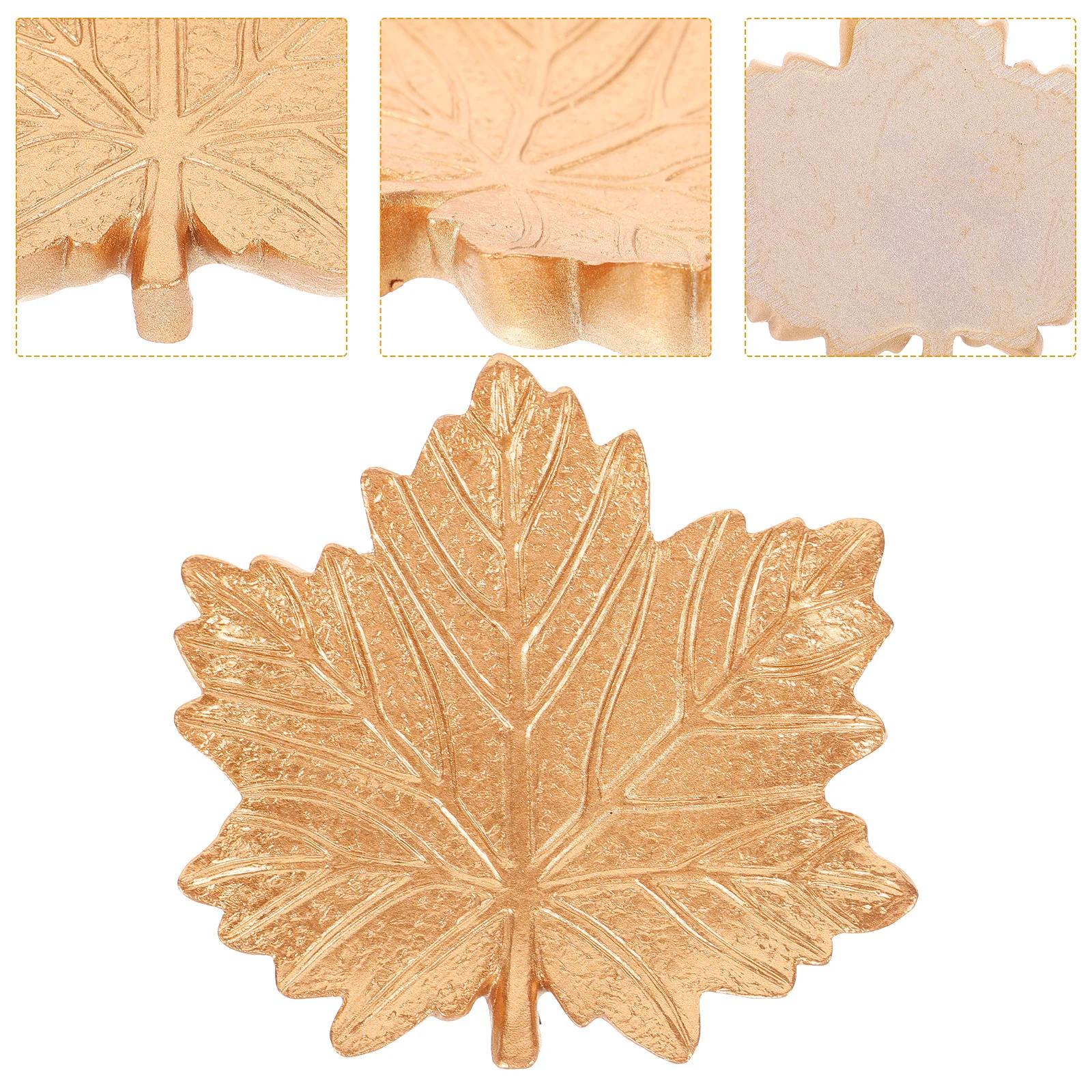 

Jewelry Dish Ring Storage Holder Maple Leaf Shape Resin Coaster Multi Functional Earring Plate Key Storage Desktop Tray Large