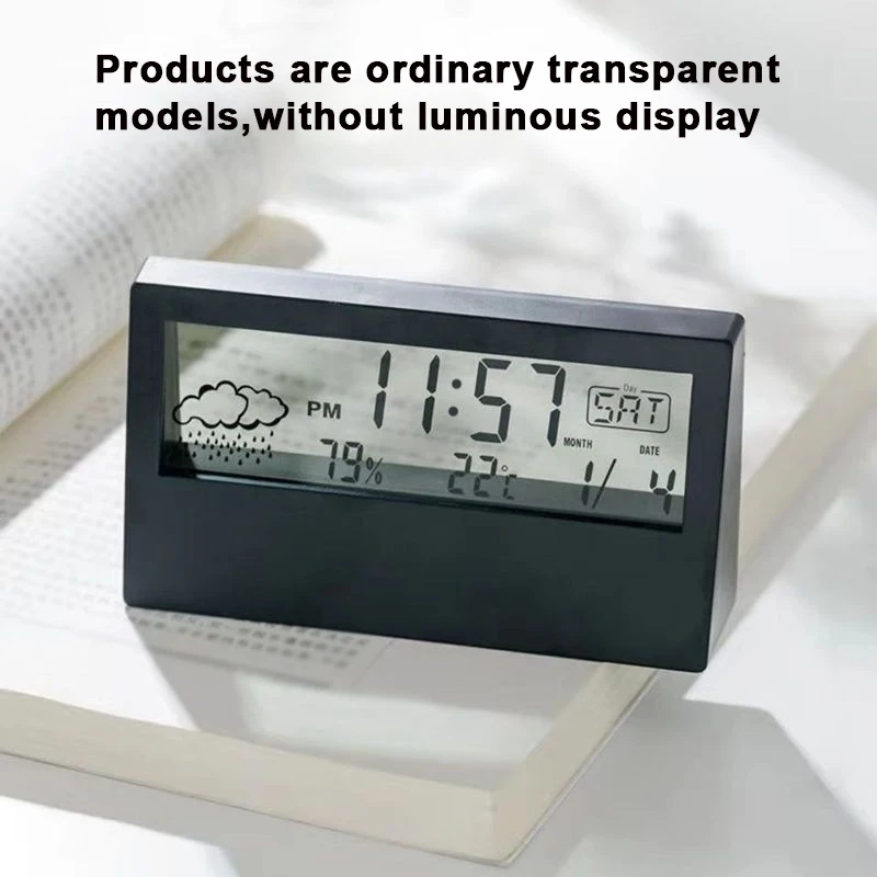 LED-thermometer Thermo-hygrometer Multifunctionele elektronische klok Temperatuur-vochtigheidsmeter Weerstation voor thuis met alarm
