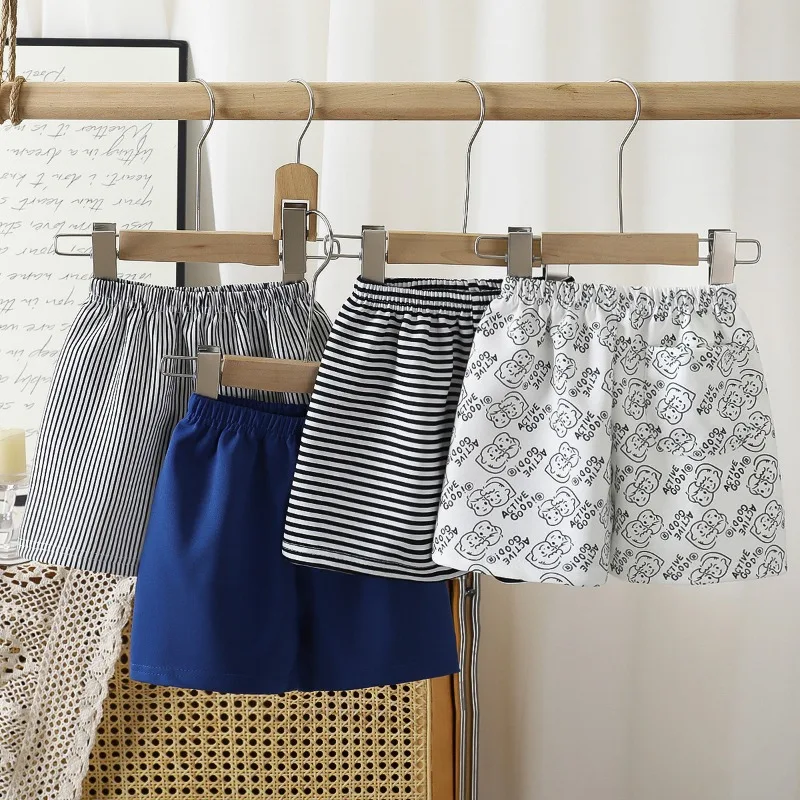 RAISE Sommer-Kindershorts Jungen Cartoon-Print Dünne Shorts Locker Sitzend mit Elastischem Bund 1-10 Jahre Baby-Jungen-Shorts Gestreifte Shorts für Jungen