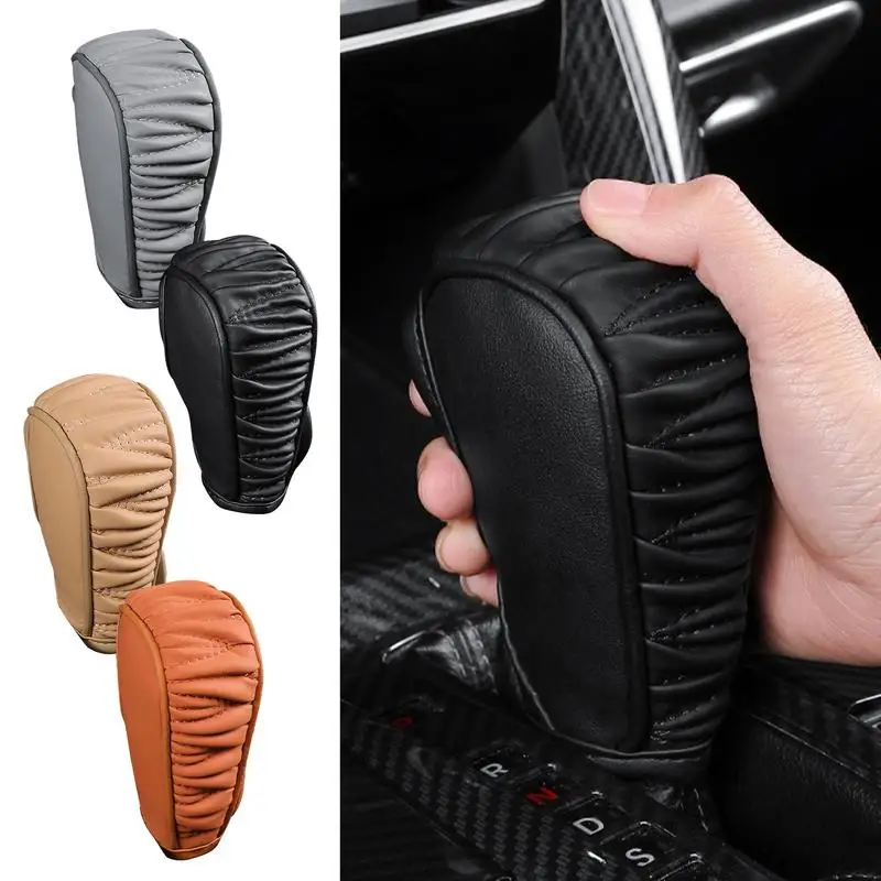 car Gear Shift Protector cover Artificial Leather Car Shift Knob Cover auto Shifter Lever Sleeve Protector For Car Interior