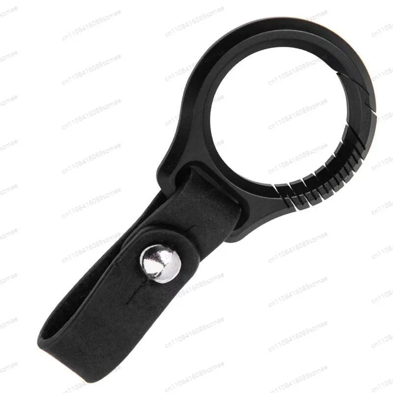 Pure titanium alloy car keychain, multifunctional leather key ring, anti-lost belt chain