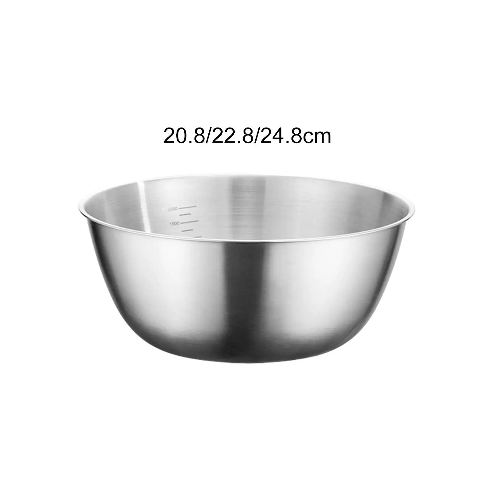 Stainless Steel Salad Basin Serving Bowl Knead Dough Easy to Clean Washing Basin Salad Bowl for Cooking Food Storage Washing