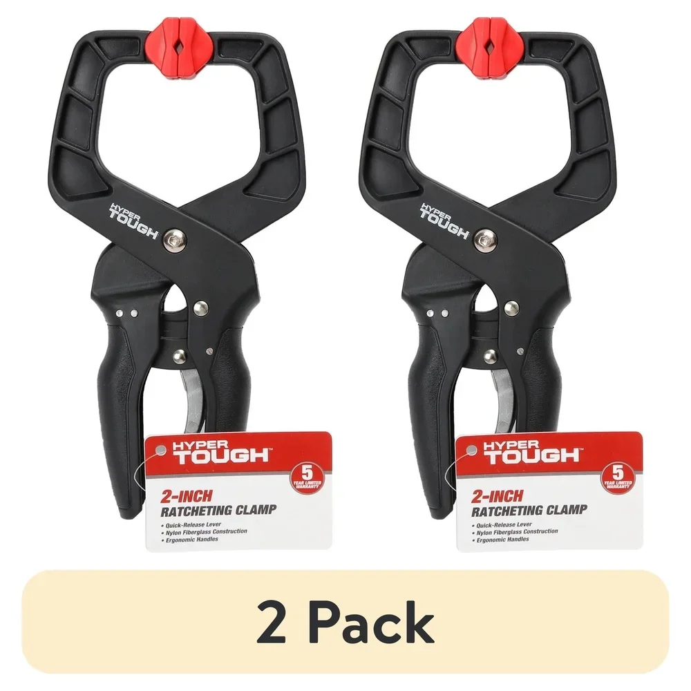 2 упаковки 2-дюймовый зажим с храповым механизмом из смолы, простота в эксплуатации, быстроразъемный триггер, эргономичная ручка, сверхпрочный дизайн, поворотные подушечки «сделай сам»