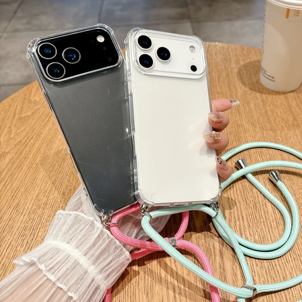 Crossbody-Lanyard-Klarsicht-Handyhülle für iPhone 18 17 16 15 14 13 12 11 Pro Max XR Xs 7 8 Plus Stoßfeste Silikon-Soft-TPU-Hülle – Detail 11