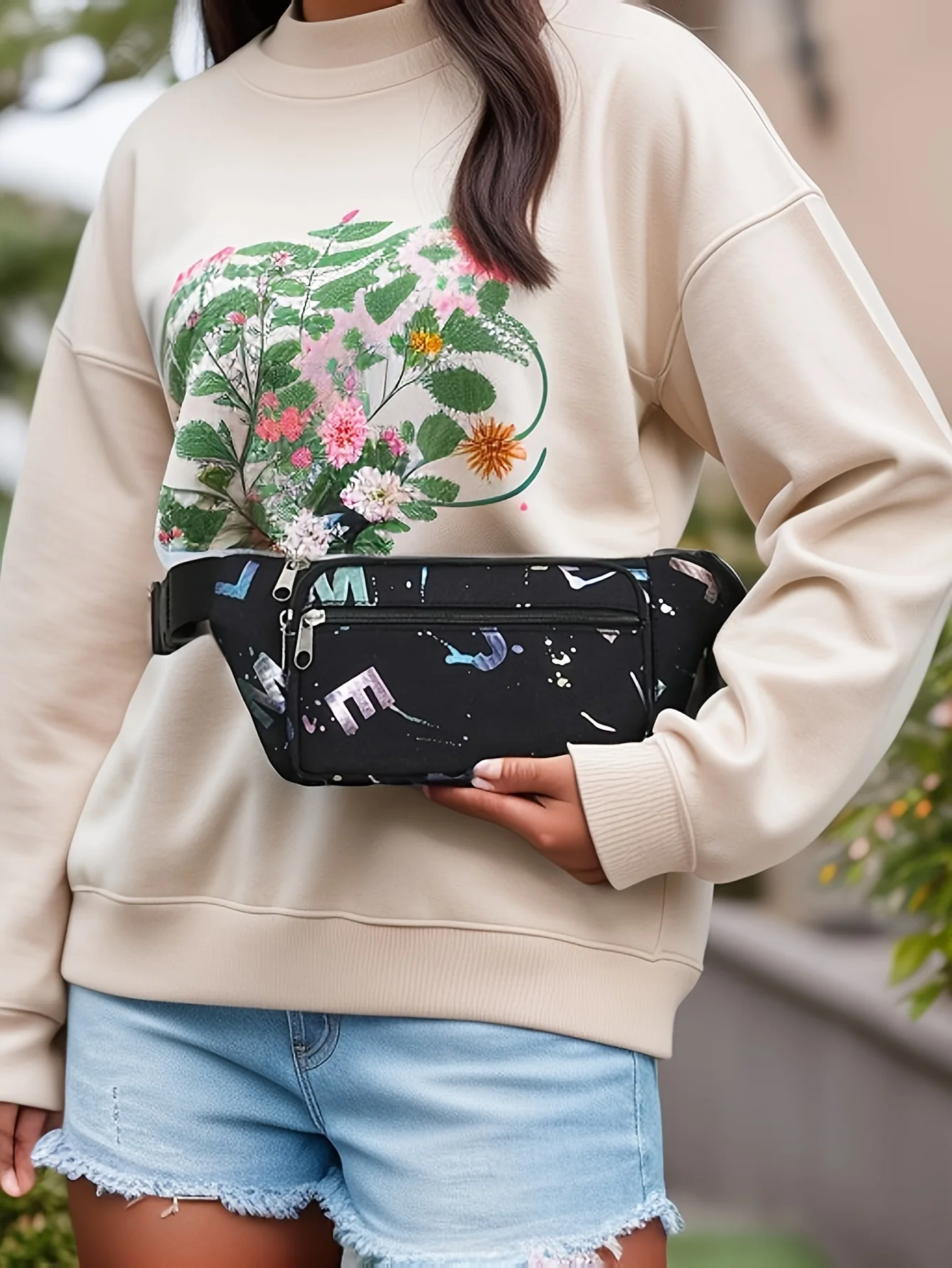 Fanny Packs Women Bronzing Printing Belt Bag Fashion Waist Bags Crossbody Bags Bum Bag Running Travel Workout Waist Bag