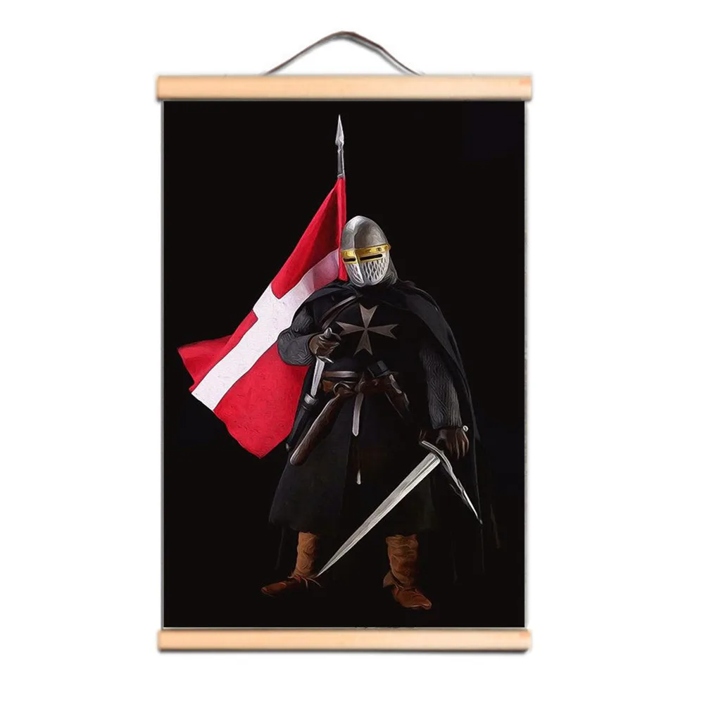 Unique Knights Templar Art Posters and Prints Transform Your Walls With This Retro Christ Armor Warrior Canvas Scroll Painting 2