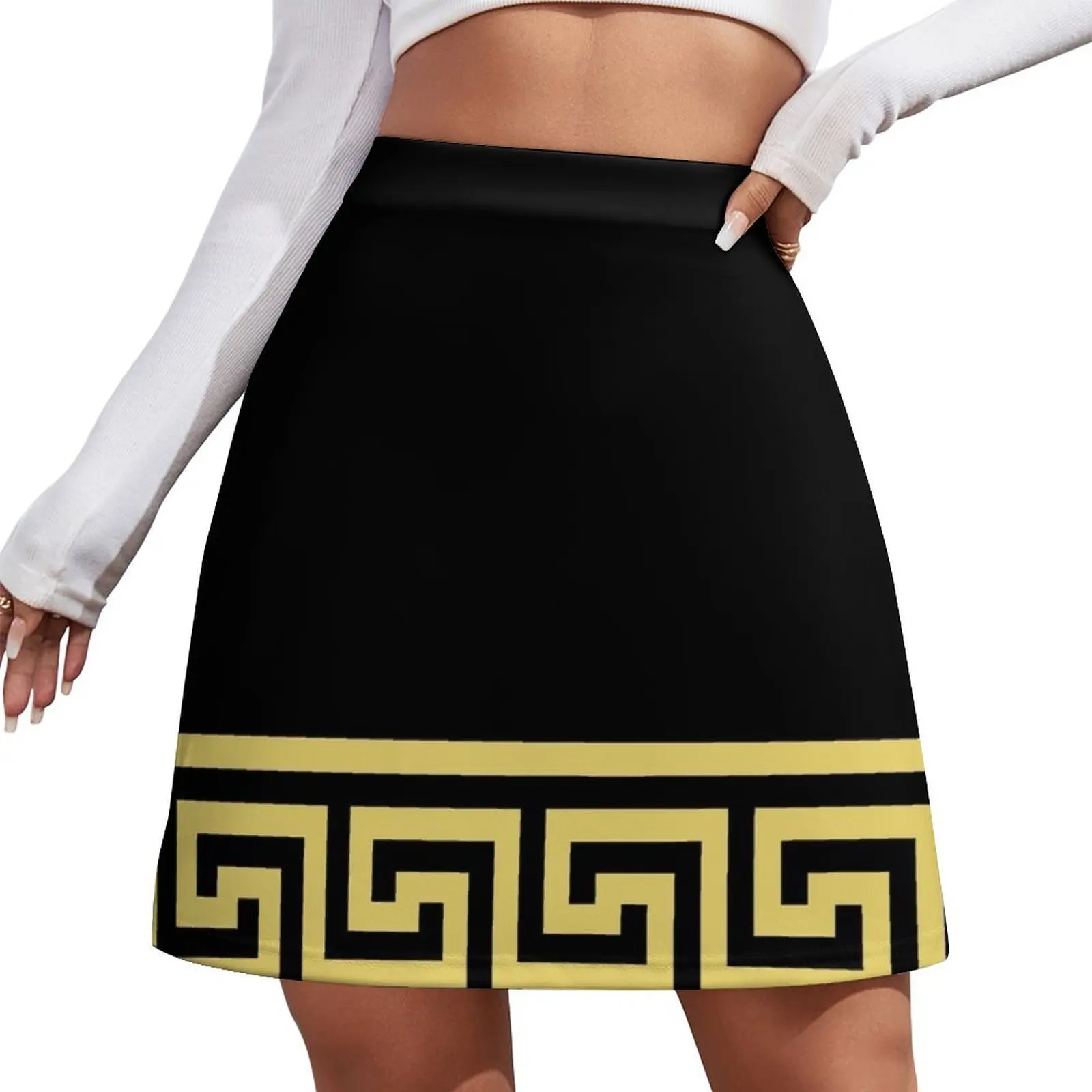 Greek key pattern design, Black Is Beautiful,Solid Gold, Black And Gold, Greek Statue,Greek Goddesses, greek myths, G Mini Skirt