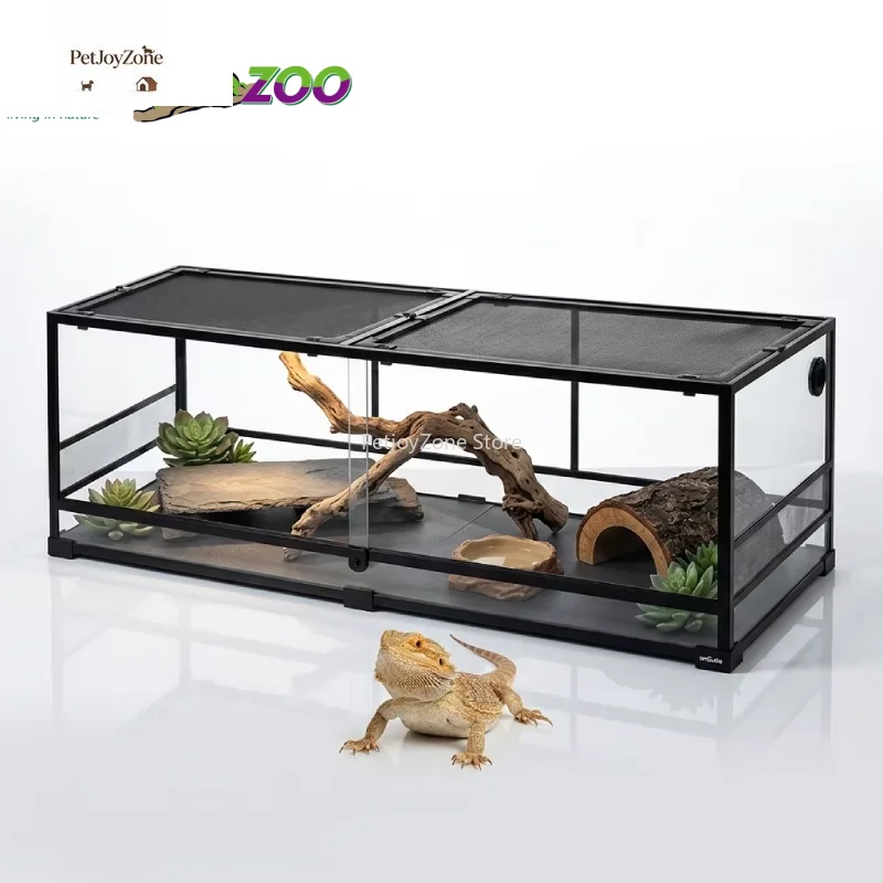 

PetJoyZone 134 Gal 509 L Custom Extra Large Reptile Terrarium Snake Tank Glass Terrariums Reptile Cage Bearded Dragon Tank