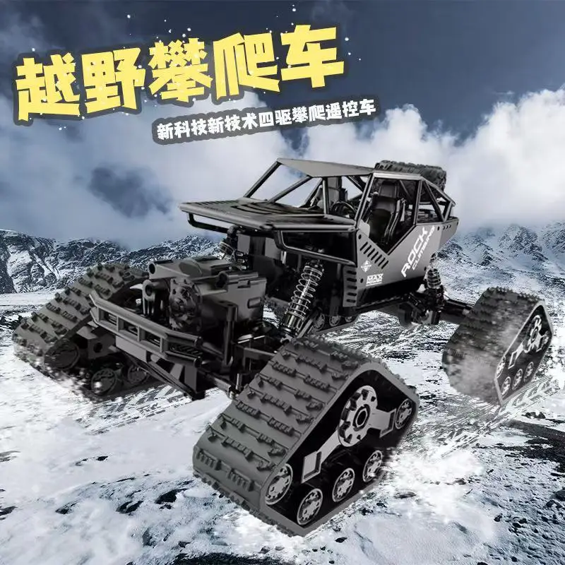 4WD Rc Crawler Climbing Rc Cars Buggy Stunt Car 2in1 Caterpillar Band Truck Radio Controlled Car Children Toys Gifts