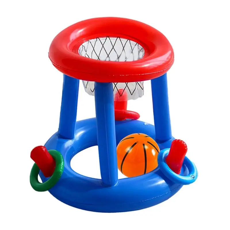 

【New User-Coupon!】Inflatable Pool Ring Toss Watersport Inflatable Basketball Hoop Inflatable Ring Toss For Kids Adults Summer Po