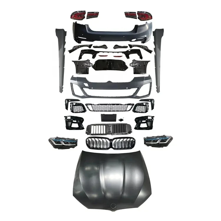 G30 G38 2017-2020 MT Style Wide Body Kit Upgrade New LCI Version Headlight Taillight Hood Parts