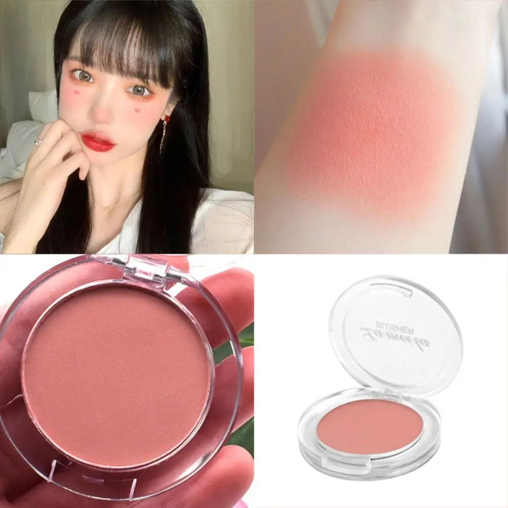 Korea Monochrome Blush New Peach Orange Face Mineral Pigment Natural Blush Matte Contour Shadow Cheek Blusher Cosmetic