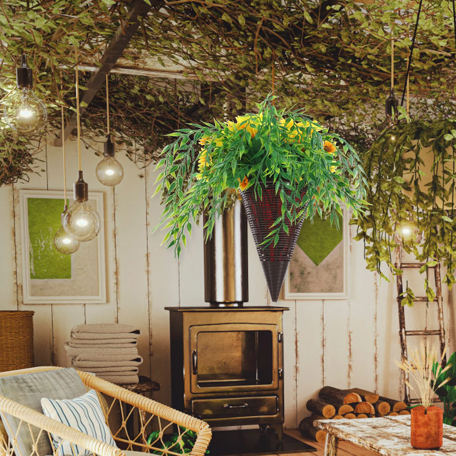 

Simulated Rose Vine Strips Artificial Basket Wall Decor Fake Flowers for Bedroom Patio Home Wedding Baskets Plants Fake Flower